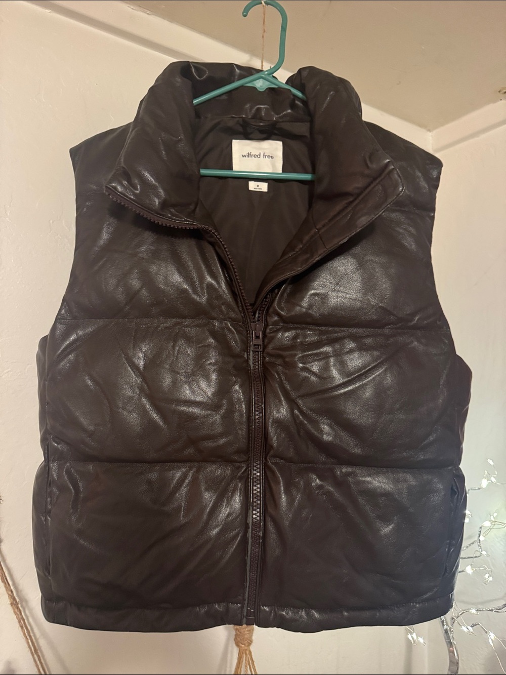 NWOT Wilfred Free Artezia Dark Brown Quilted Puffer Vest